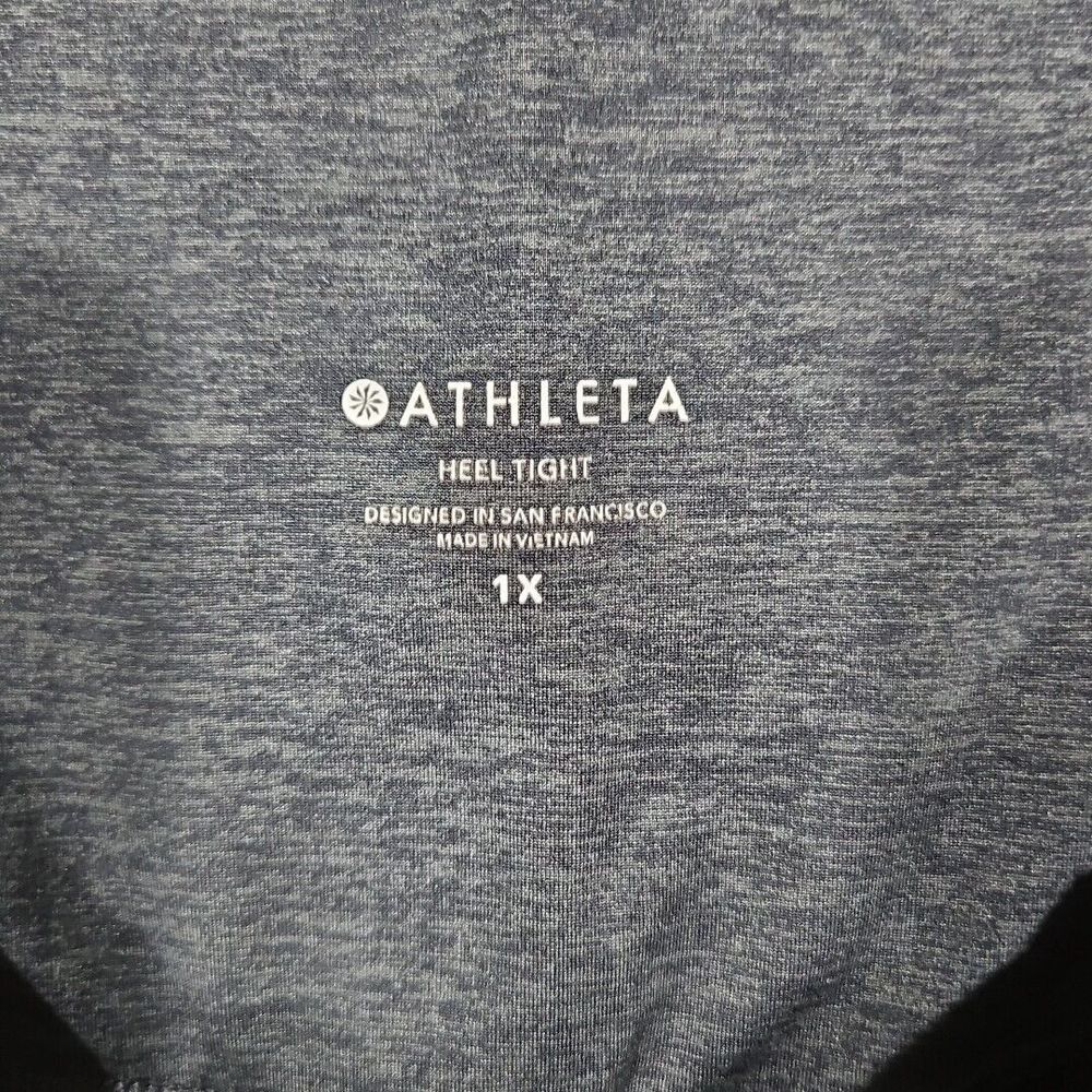 Athleta Exhale Heel Tight 1X Heathered Blue High Rise Leggings‎ Pockets Softluxe - Picture 5 of 11